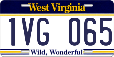 WV license plate 1VG065