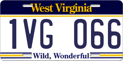 WV license plate 1VG066