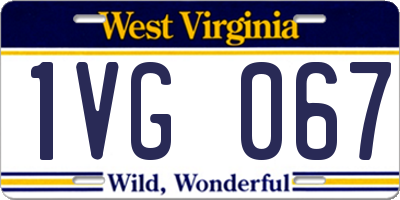 WV license plate 1VG067