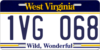 WV license plate 1VG068