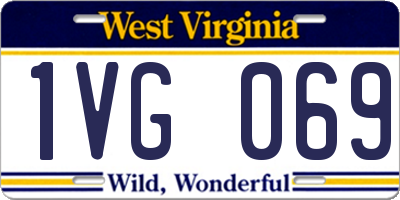 WV license plate 1VG069