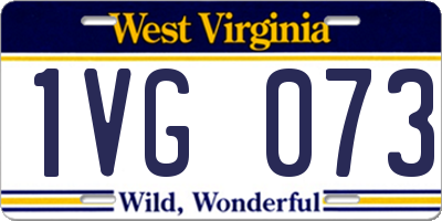 WV license plate 1VG073
