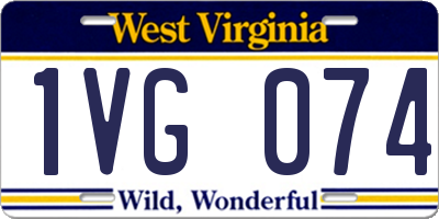 WV license plate 1VG074
