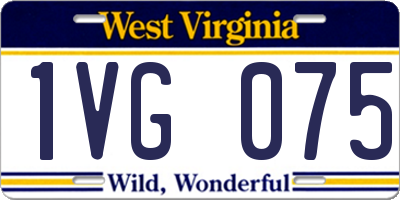 WV license plate 1VG075