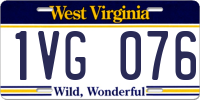 WV license plate 1VG076