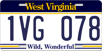 WV license plate 1VG078