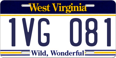 WV license plate 1VG081