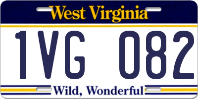 WV license plate 1VG082