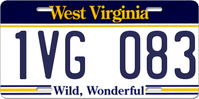 WV license plate 1VG083