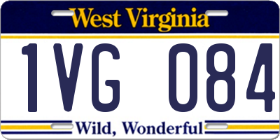 WV license plate 1VG084