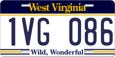WV license plate 1VG086