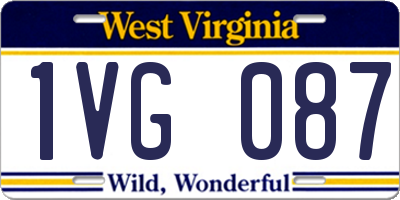WV license plate 1VG087