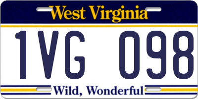 WV license plate 1VG098