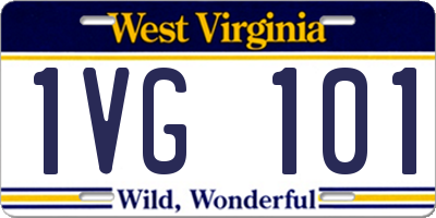 WV license plate 1VG101