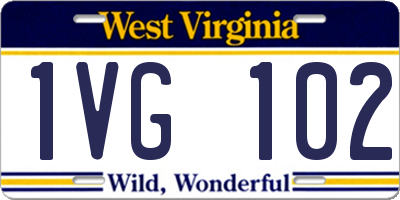 WV license plate 1VG102
