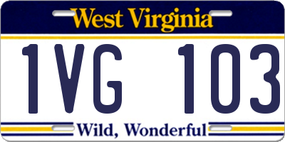 WV license plate 1VG103