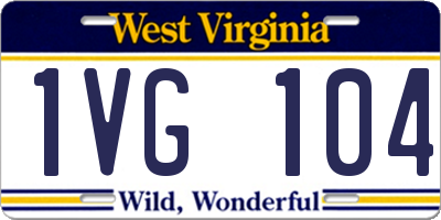 WV license plate 1VG104