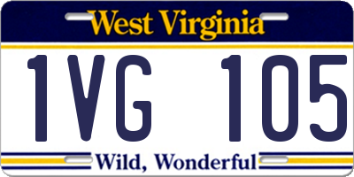 WV license plate 1VG105
