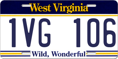 WV license plate 1VG106