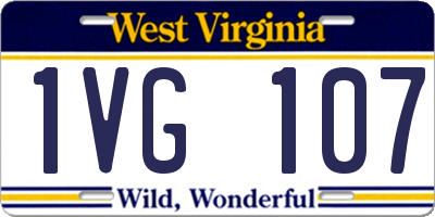 WV license plate 1VG107