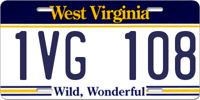 WV license plate 1VG108