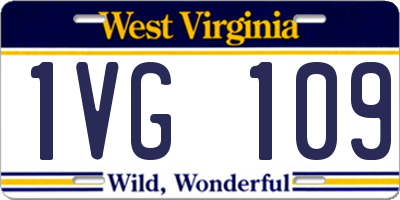 WV license plate 1VG109