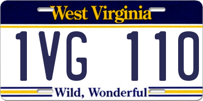 WV license plate 1VG110