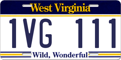 WV license plate 1VG111