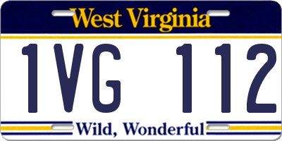 WV license plate 1VG112