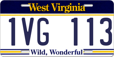 WV license plate 1VG113