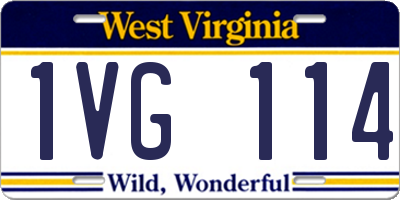 WV license plate 1VG114