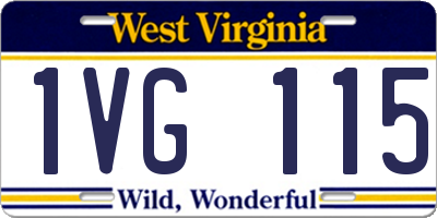 WV license plate 1VG115