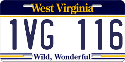 WV license plate 1VG116