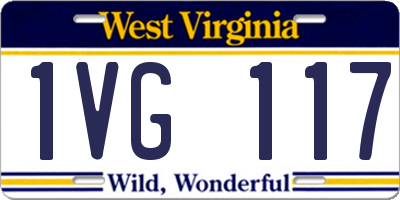 WV license plate 1VG117