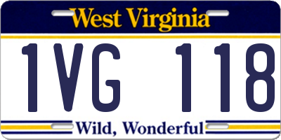 WV license plate 1VG118