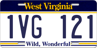WV license plate 1VG121