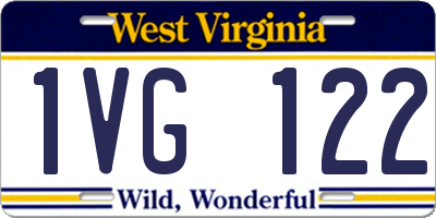 WV license plate 1VG122