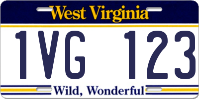 WV license plate 1VG123