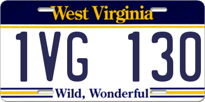 WV license plate 1VG130