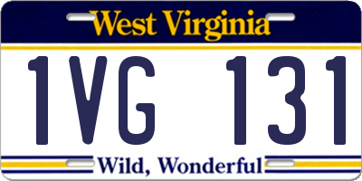 WV license plate 1VG131