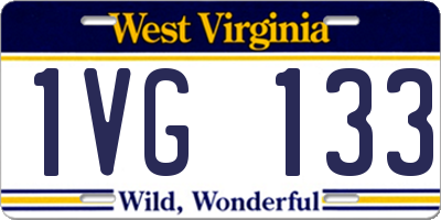 WV license plate 1VG133