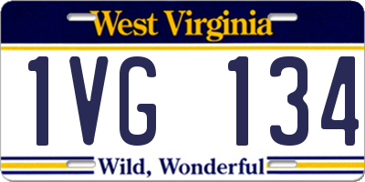 WV license plate 1VG134