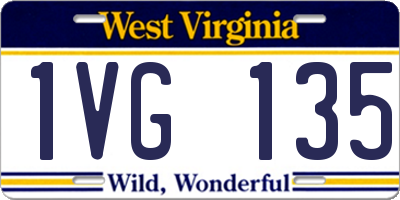 WV license plate 1VG135