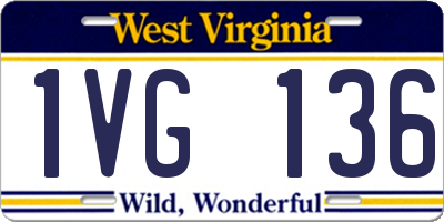 WV license plate 1VG136