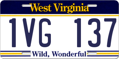 WV license plate 1VG137