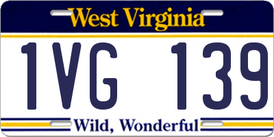 WV license plate 1VG139