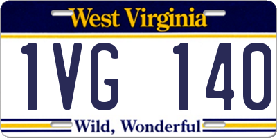 WV license plate 1VG140