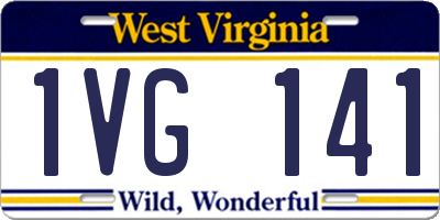 WV license plate 1VG141