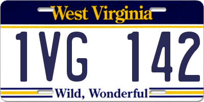 WV license plate 1VG142