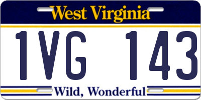WV license plate 1VG143